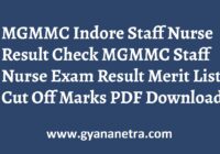 MGMMC Indore Staff Nurse Result Merit List