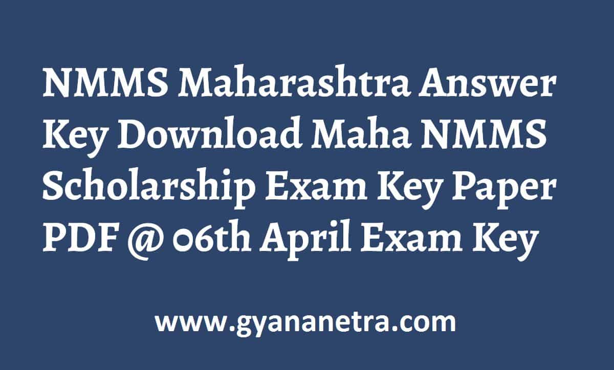 NMMS Maharashtra Answer Key 2024 Download Maha NMMS Scholarship Exam