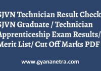 SJVN Technician Result Merit List Cut Off Marks