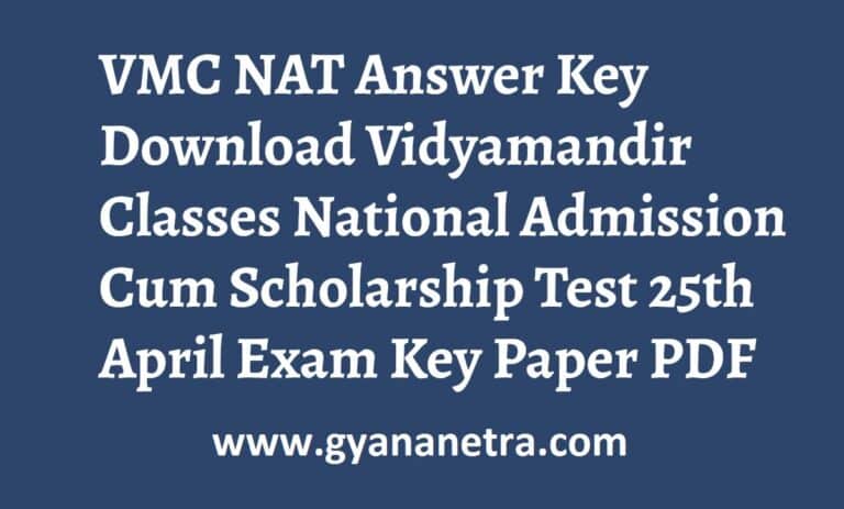 VMC NAT Answer Key 2021 Download Vidyamandir Classes National Admission Sns-Brigh10