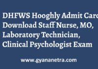 DHFWS Hooghly Admit Card Exam Date
