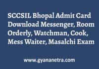 SCCSIL Bhopal Admit Card Exam Date