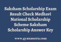 Saksham Scholarship Exam Result