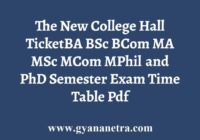 The New College Hall Ticket