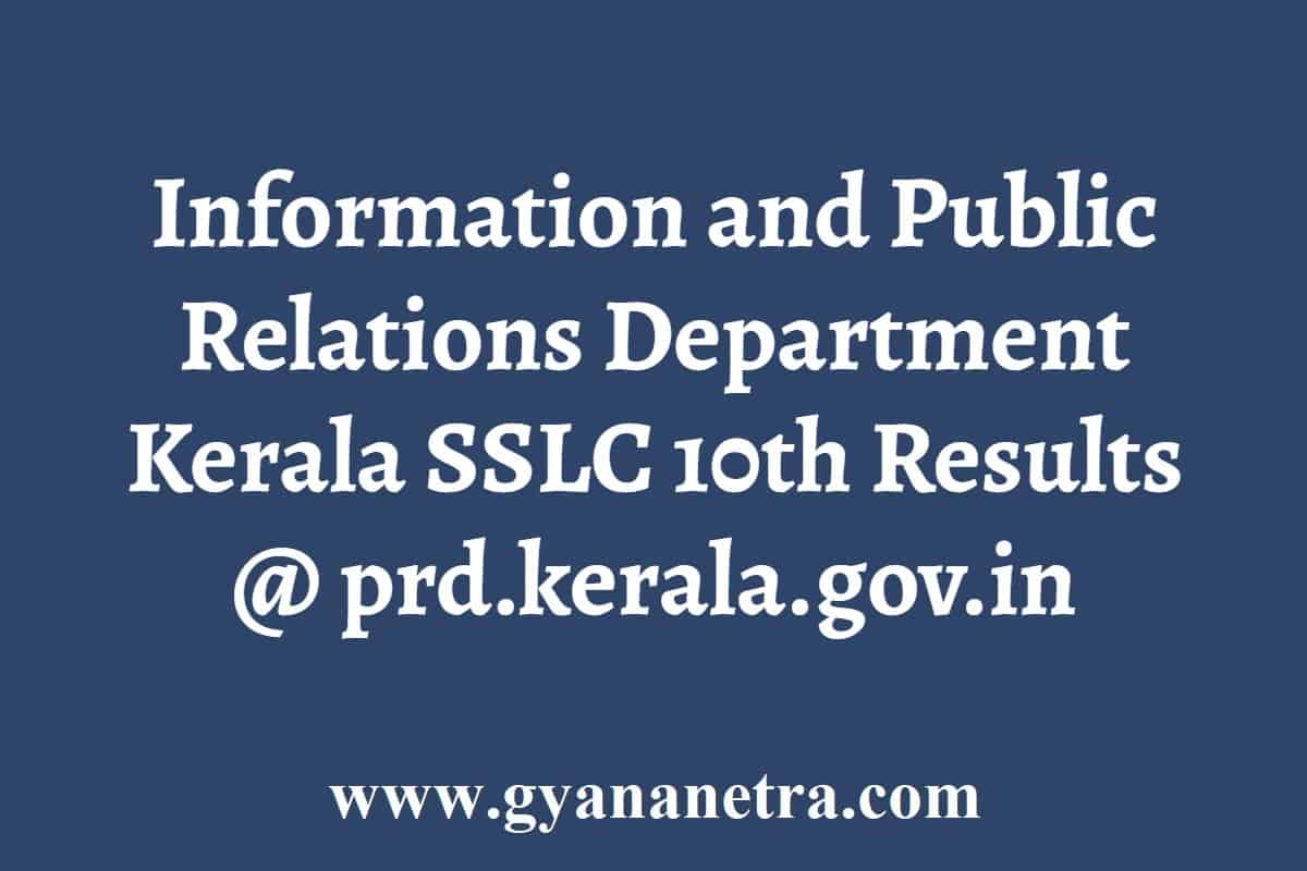 Information and Public Relations Department Kerala SSLC Results 2024