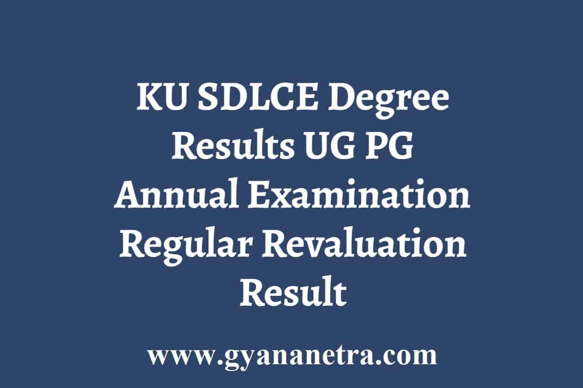 KU SDLCE Degree Results 2024 UG PG Annual Examination Regular