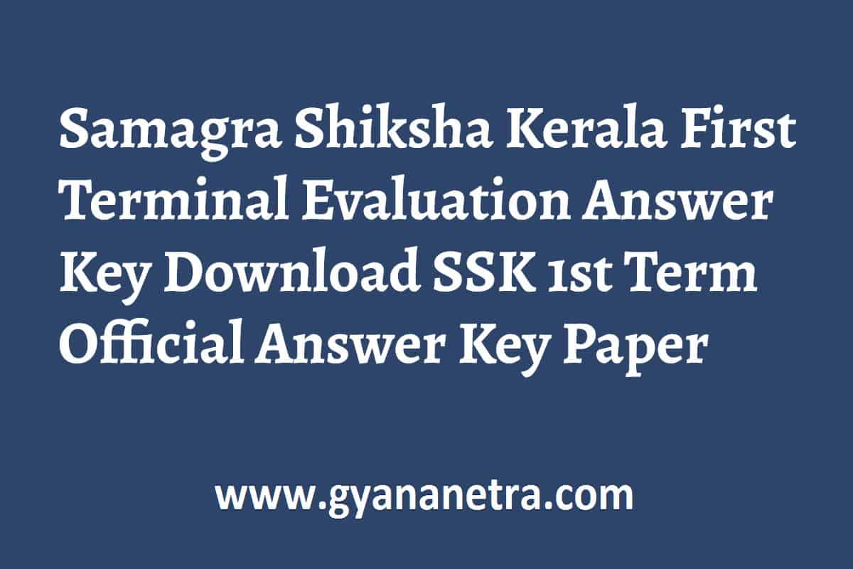 Samagra Shiksha Kerala First Terminal Evaluation Answer Key 2023 2024 Class 8th 09th 10th 