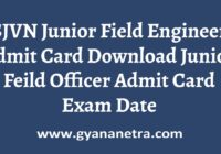 SJVN Junior Field Engineer Admit Card Exam Date