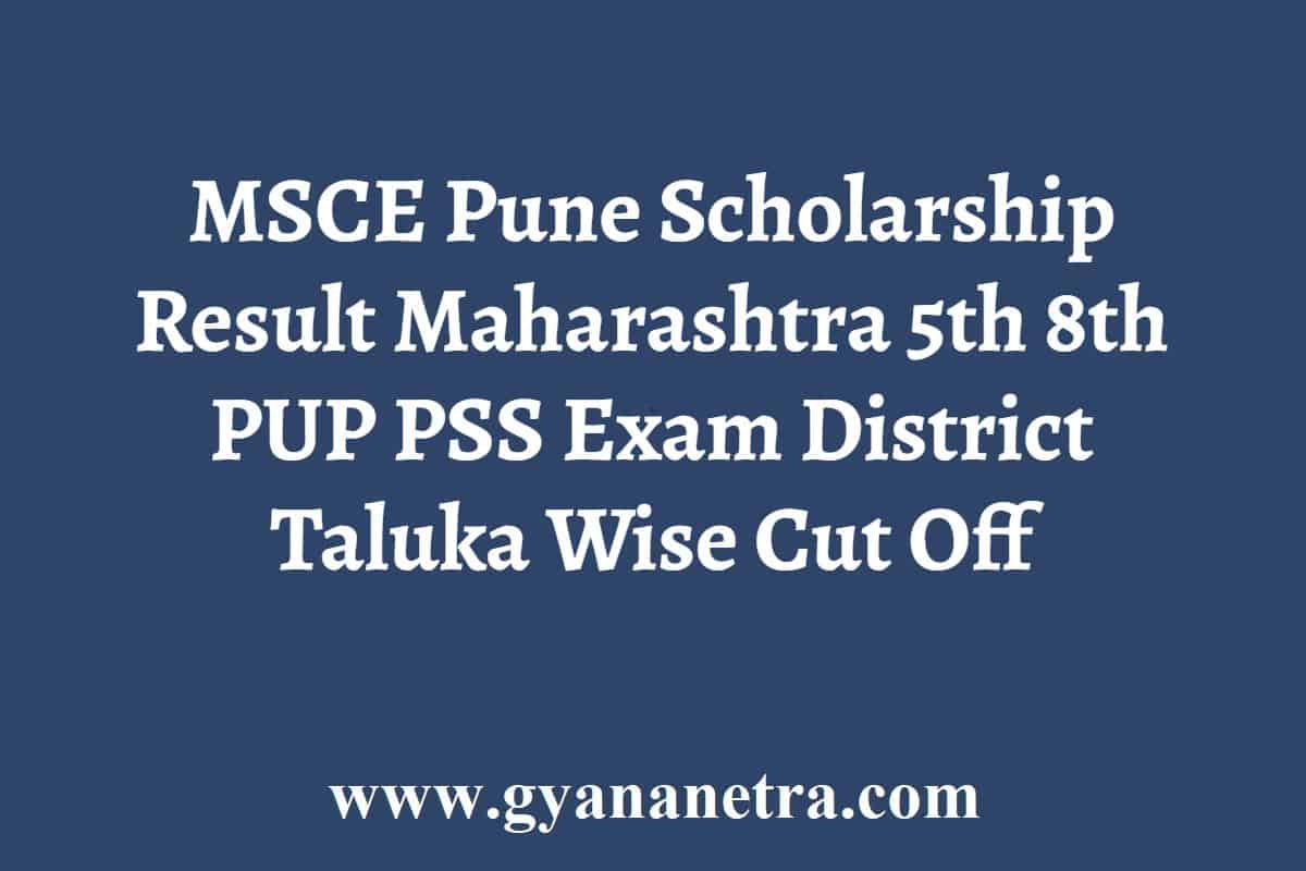 MSCE Pune Scholarship Result 2024 Maharashtra 5th 8th PUP PSS Exam