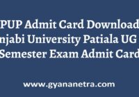 PUP Admit Card UG PG Semester Exam