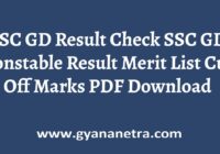 SSC GD Constable Result Merit List