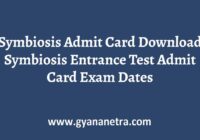 Symbiosis Admit Card Exam Date