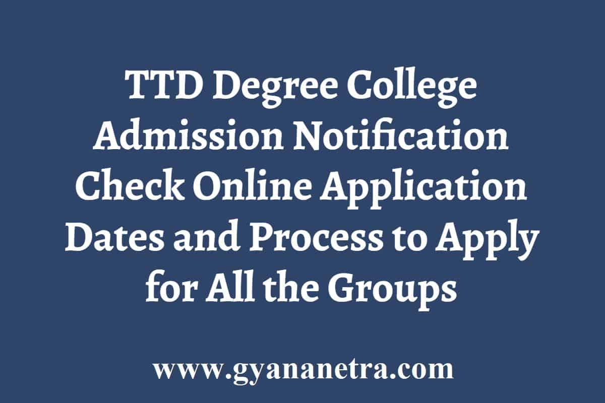 TTD Degree College Admission 2024 2025 Notification Last Date to Apply