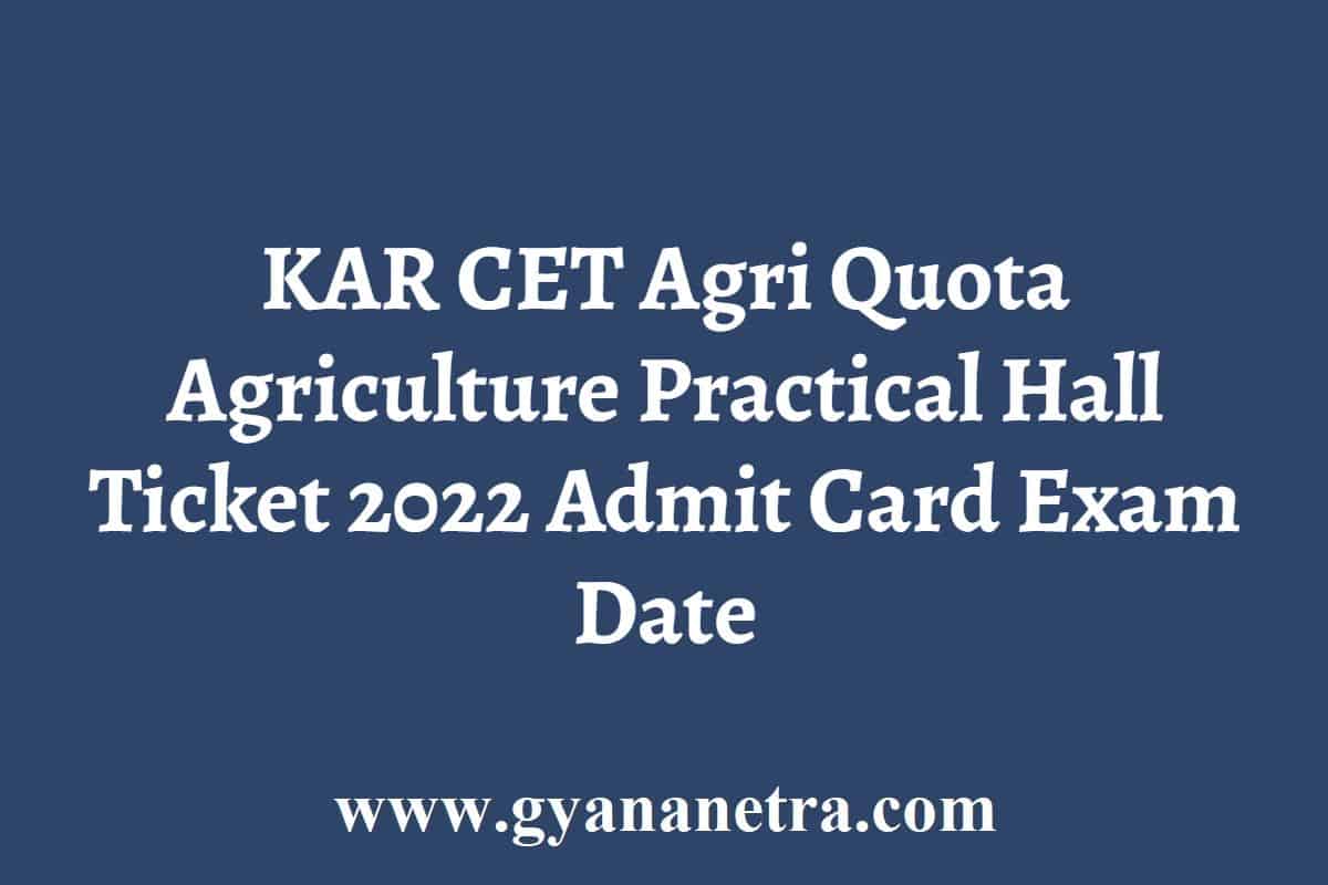 Agriculture Practical Hall Ticket 2024Admit Card Exam 2024 Date