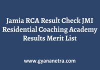 Jamia RCA Result Merit List