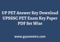 UP PET Answer Key Download Set Wise