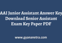AAI Junior Assistant Answer Key Paper PDF