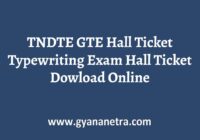 TNDTE GTE Hall Ticket Typewriting Exam