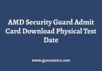 AMD Security Guard Admit Card