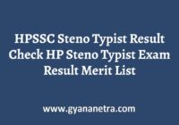 HPSSC Steno Typist Result Merit List