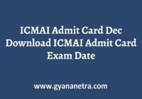 ICMAI Admit Card Exam Date