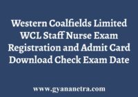 WCL Staff Nurse Registration Admit Card