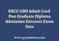 SRCC GBO Entrance Admit Card