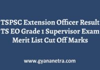 TSPSC Extension Officer Result Supervisor Grade 1 Merit List