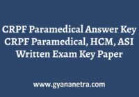 CRPF Paramedical Answer Key PDF Download