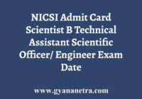 NICSI Admit Card