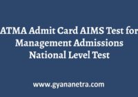 ATMA Admit Card Exam Date