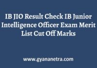 IB JIO Result Merit List
