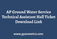 AP Ground Water Service Technical Assistant Hall Ticket