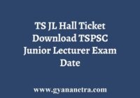 TS JL Hall Ticket Download