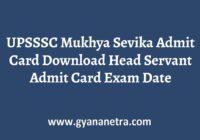 UPSSSC Mukhya Sevika Admit Card Head Servant