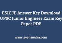 ESIC JE Answer Key Paper PDF