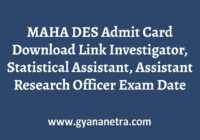 MAHA DES Admit Card Exam Date
