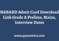 NABARD Admit Card Grade A Exam Date