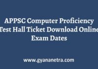 APPSC Computer Proficiency Test Hall Ticket