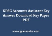 KPSC Accounts Assistant Key Answer
