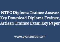 NTPC Diploma Trainee Answer Key Paper