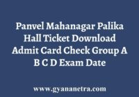 Panvel Mahanagar Palika Hall Ticket
