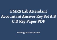 EMRS Lab Attendant Accountant Answer Key Paper PDF