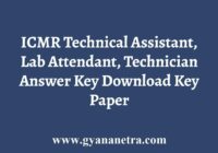 ICMR Technical Assistant Answer Key