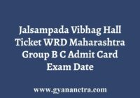 Jalsampada Vibhag Hall Ticket
