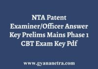 NTA Patent Examiner Answer Key