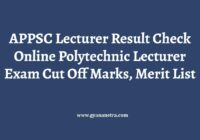 APPSC Lecturer Result Merit List