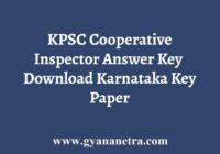 KPSC Cooperative Inspector Answer Key