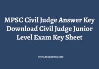 MPSC Civil Judge Prelims Final Answer Key Paper