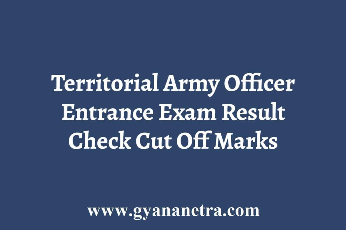 Territorial Army Officer Exam Result 